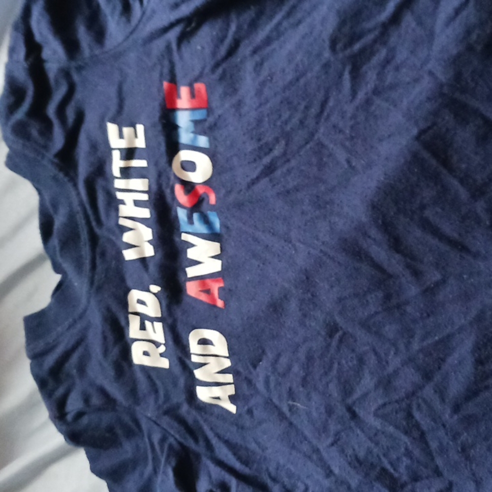 Okie dokie red white and awesome 12 month tee